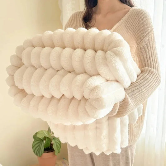 Warme Kuscheldecke Streifen Komfort Plaid